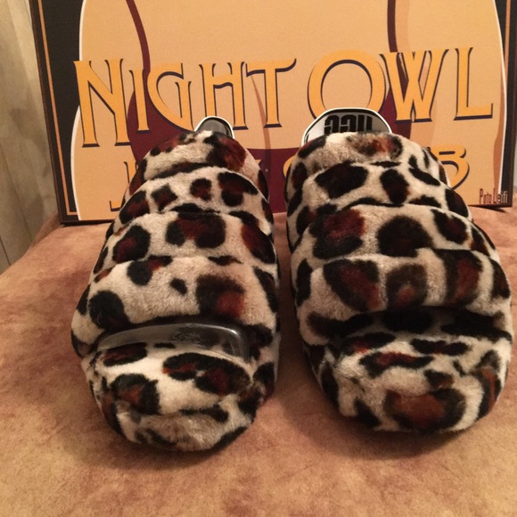 UGG NIB AUTHENTIC “YEAH” LEOPARD DESIGN CUTE SLIPPERS - Picture 4 of 8